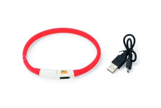 Obojek USB Visio Light LED nabíjecí 35cm červený KAR PRODEJNA